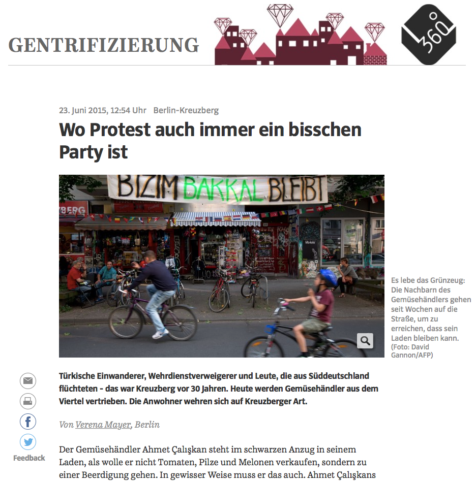 Screenshot aus der Online-Ausgabe der Süddeutschen Zeitung